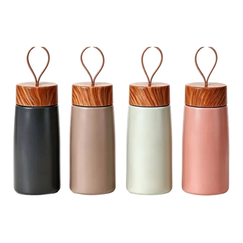 Wood Lid Mini Vacuum Flask, model KB0002