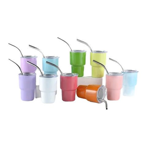 Mini Stainless Steel Tumblers with Straws, model KB0007