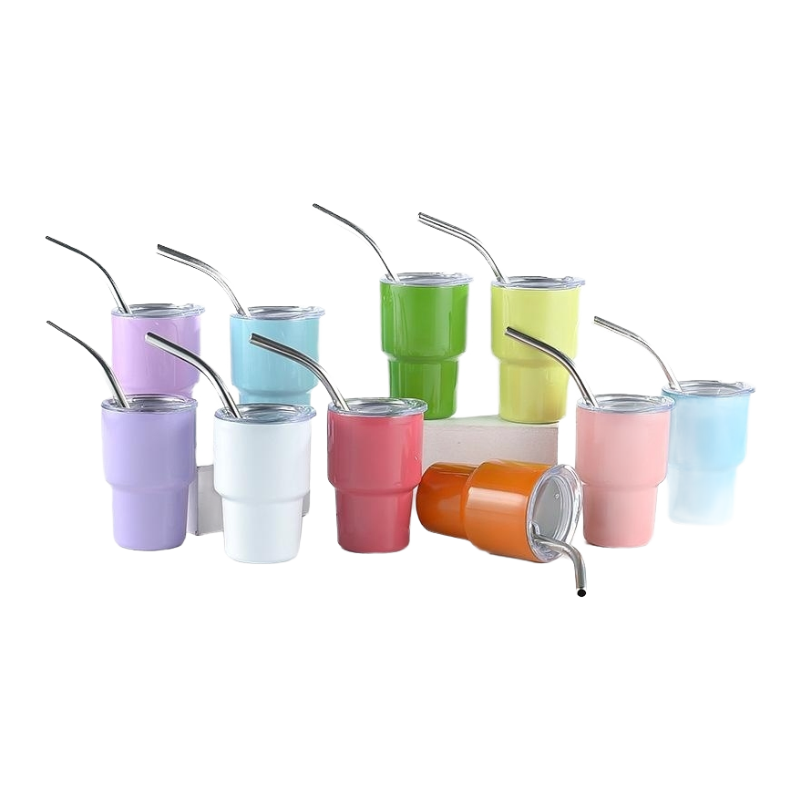 Mini Stainless Steel Tumblers with Straws, model KB0007