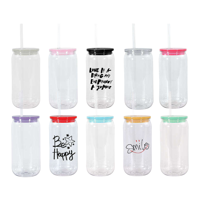 Plastic Cup with Lid and Straw, model PT0001