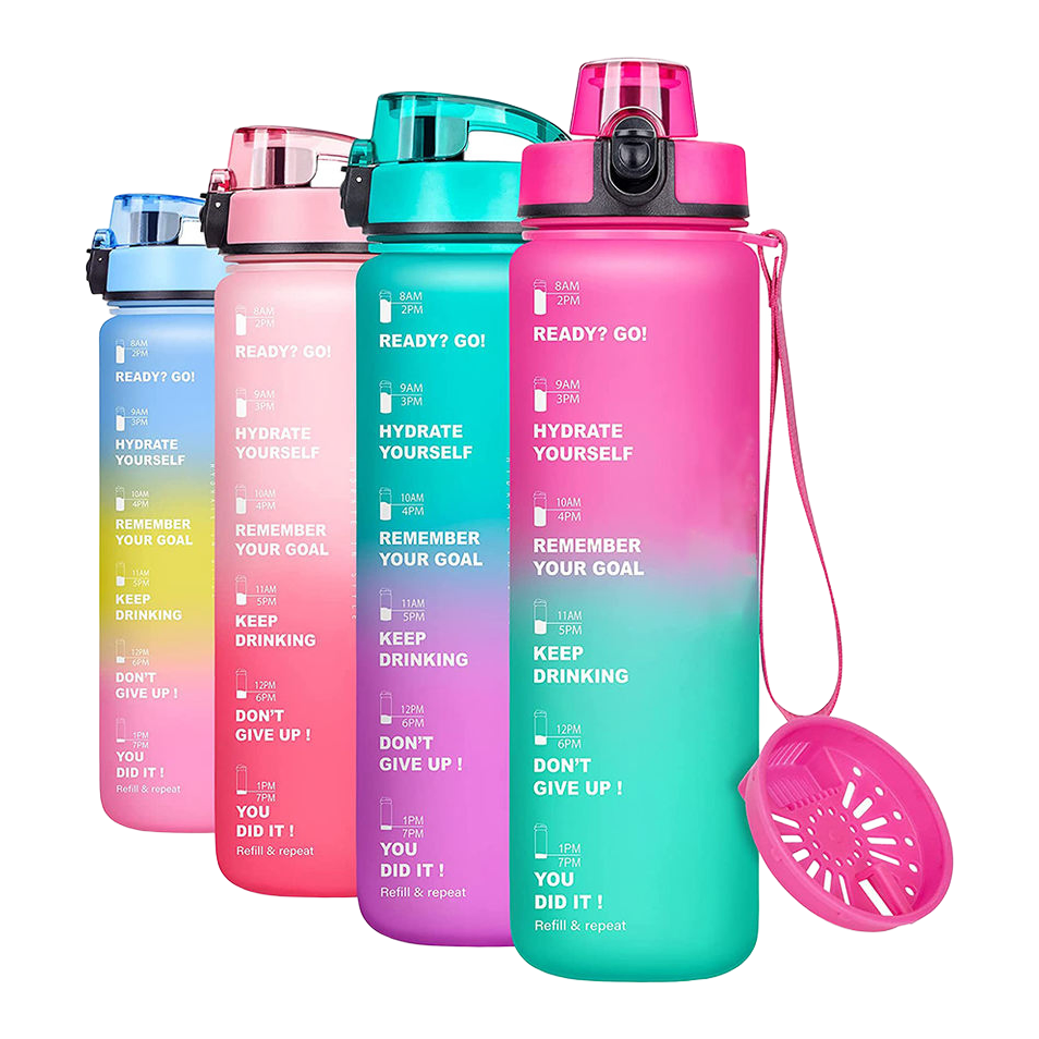Motivational Tritan Fitness Water Bottle, model PWB0001