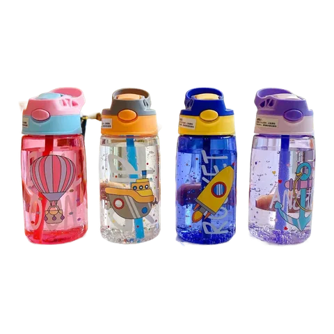 Cartoon Kids Straw Water Bottle, model PWB0011