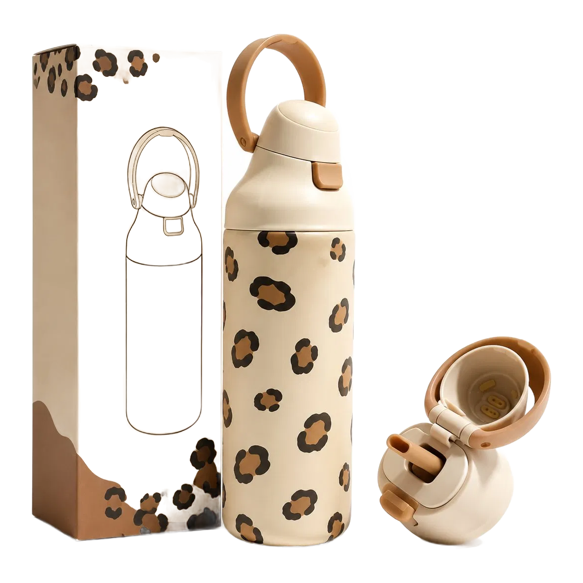 Leopard Print Vacuum Flask, model VF0021