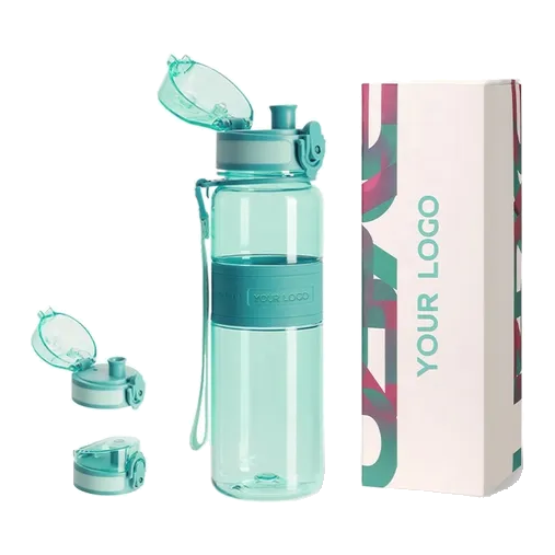 Plastic sports bottle and packaging from the supplied factory catalog