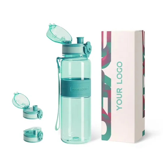 Plastic sports bottle and packaging shown in Qualflask's Made-in-China catalog